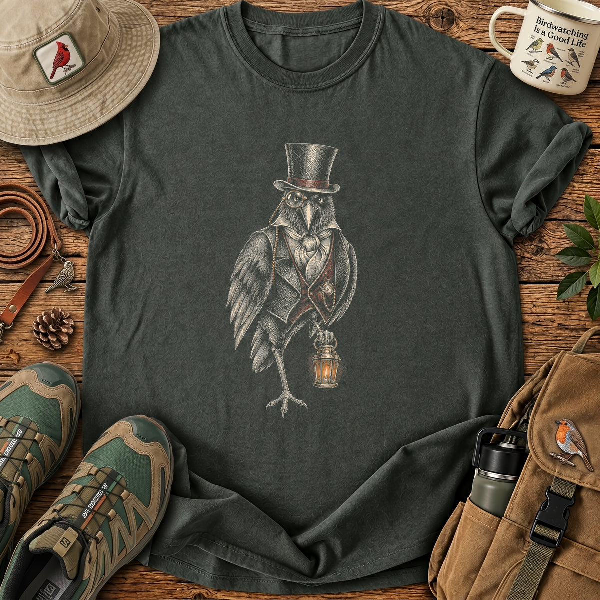 Victorian Raven Lantern T Shirt