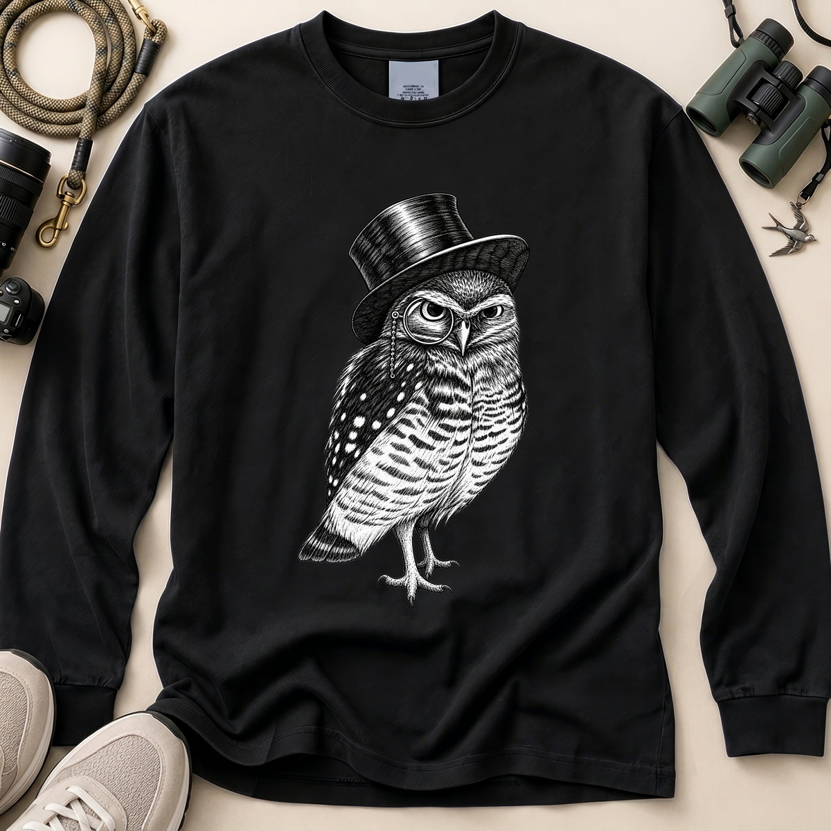 Gentleman Owl Top Hat T Shirt