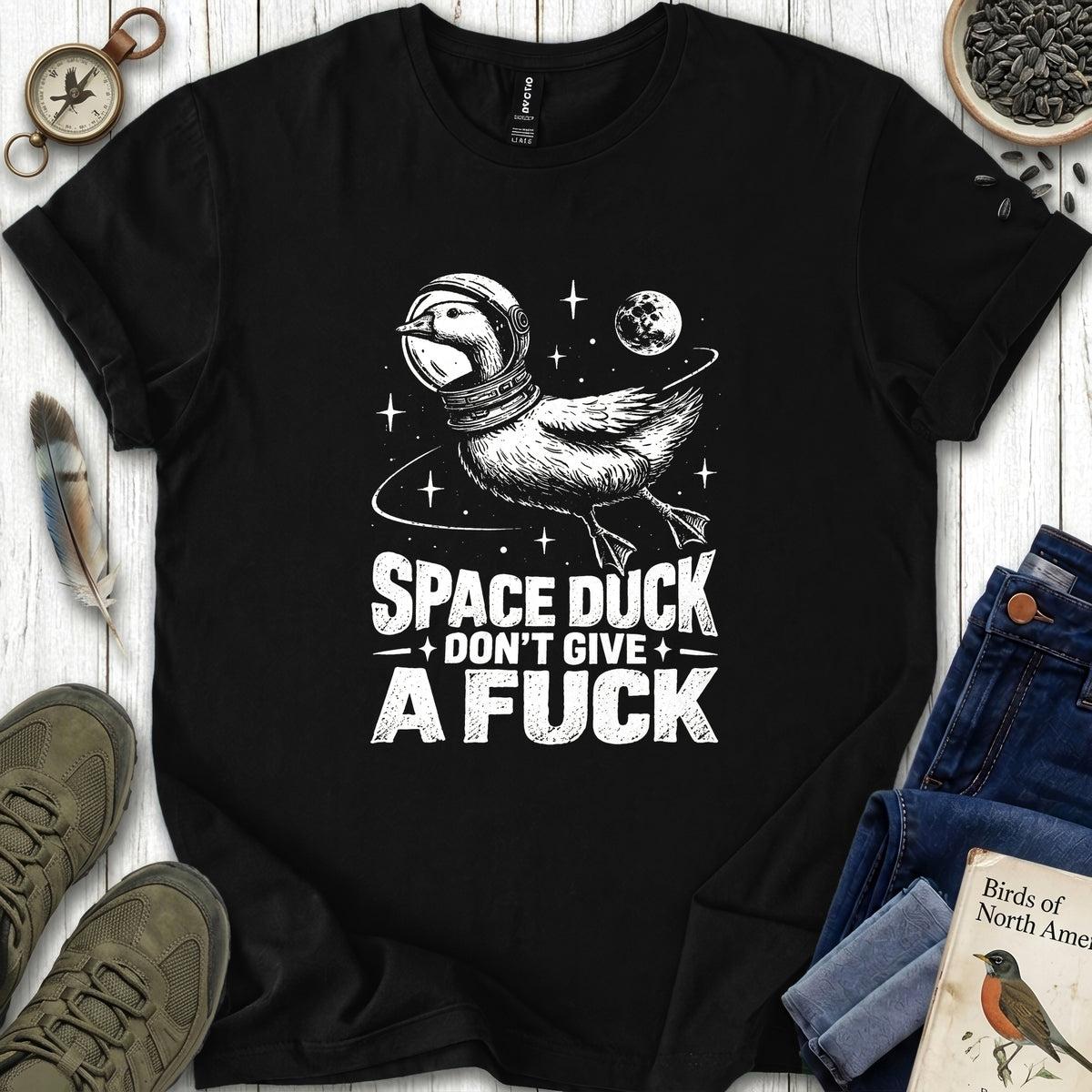 Space Duck Don't Give A Fuck T Shirt