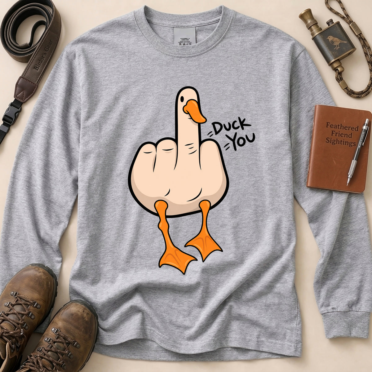 Giving The Bird Duck T Shirt