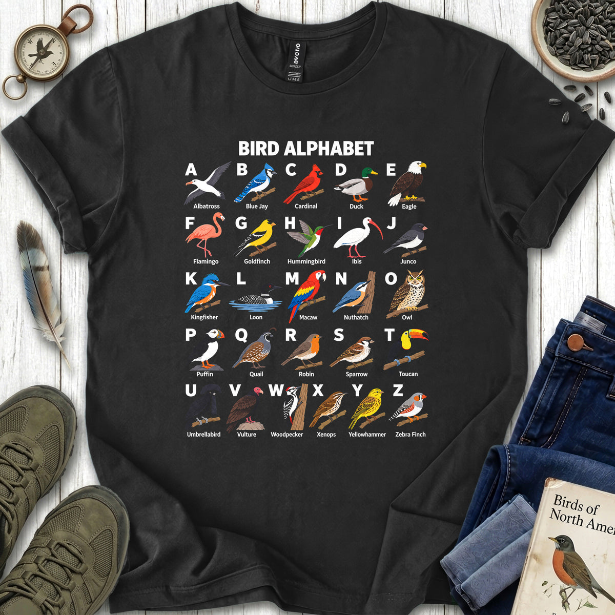 Bird Alphabet T Shirt