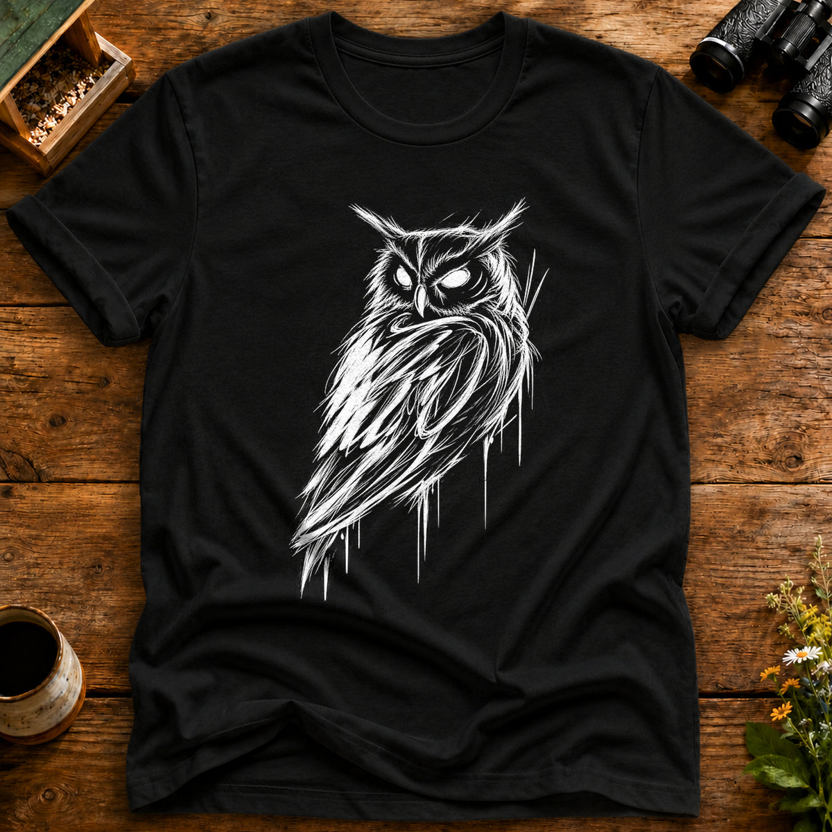 Wild Eyes Owl Sketch T Shirt