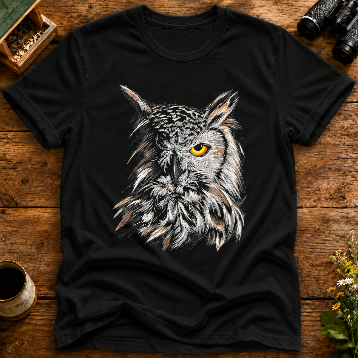 Fierce Gaze Owl T Shirt