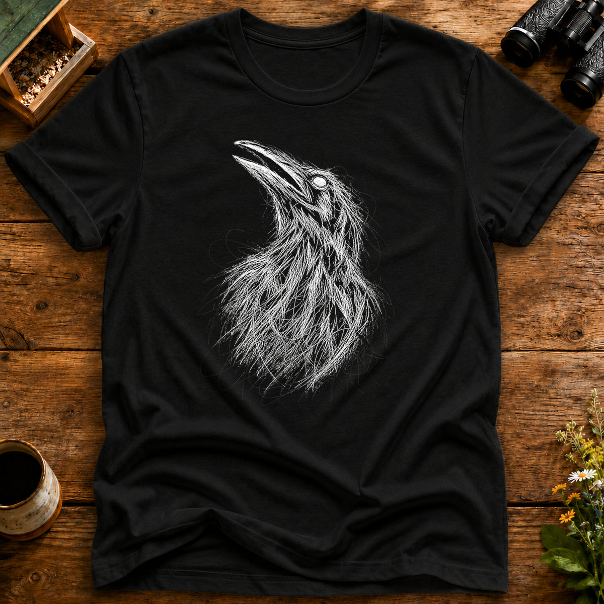 Feathered Gaze Raven T Shirt