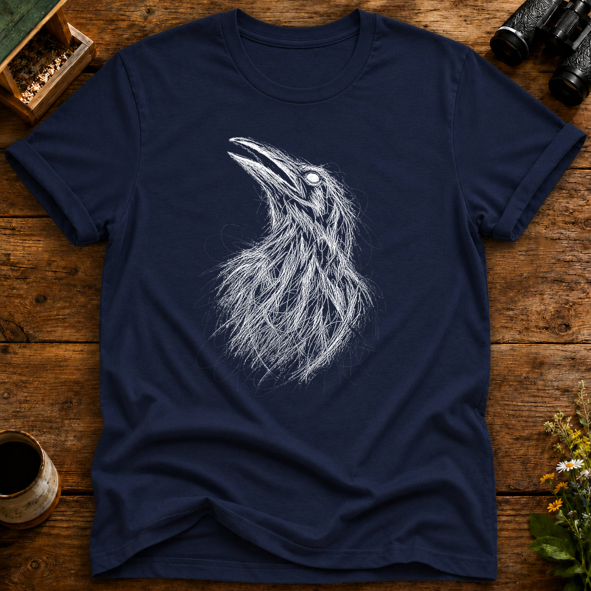 Feathered Gaze Raven T Shirt