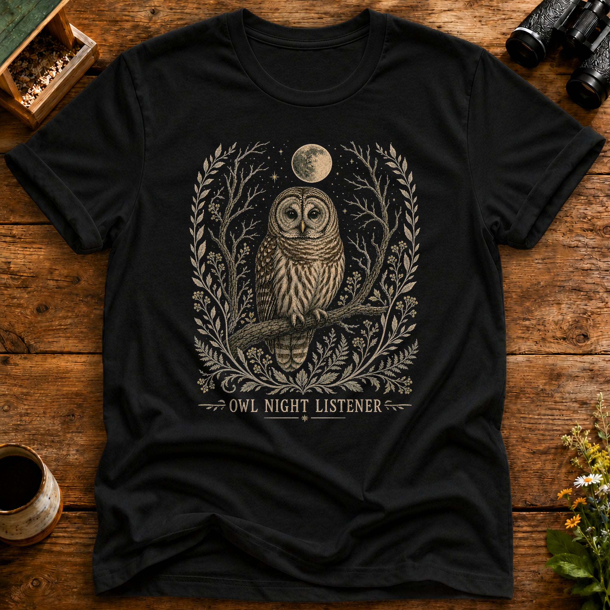 Moonlit Owl Observer T Shirt