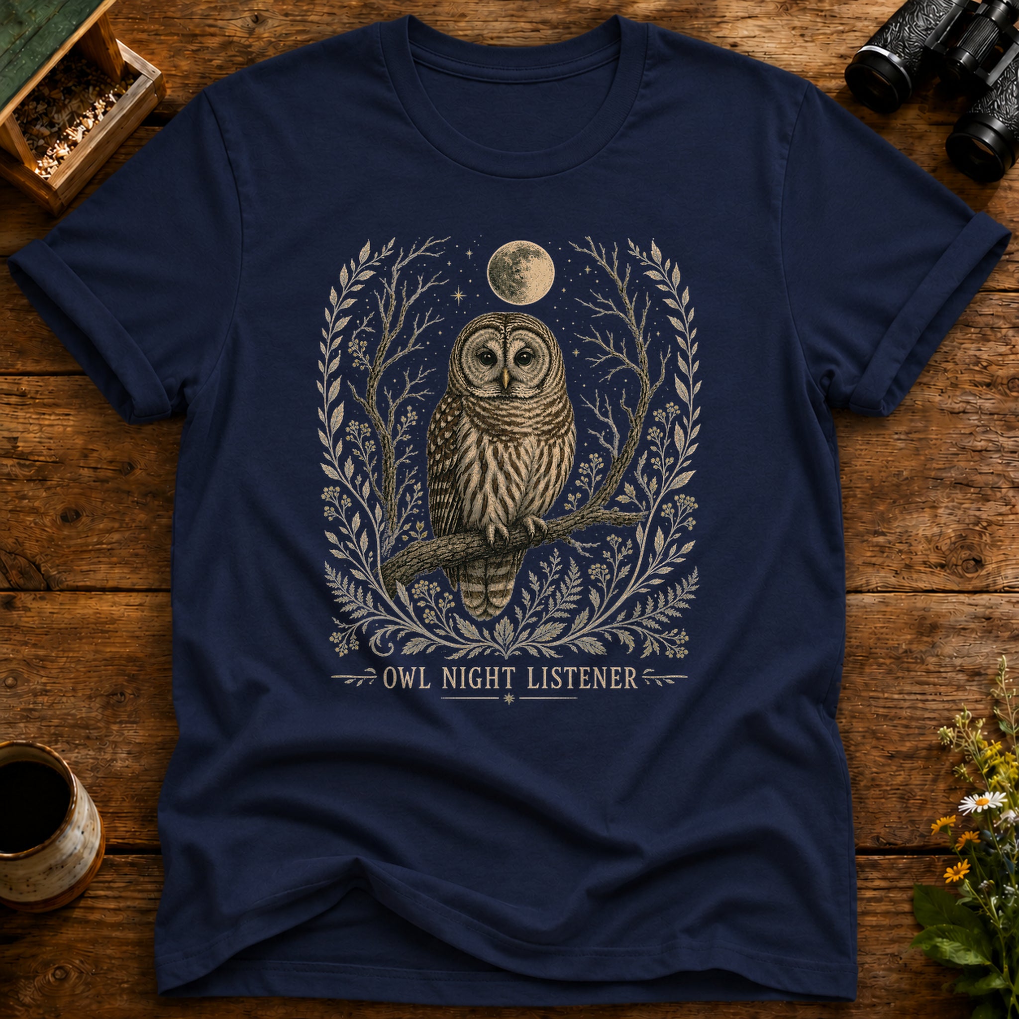 Moonlit Owl Observer T Shirt