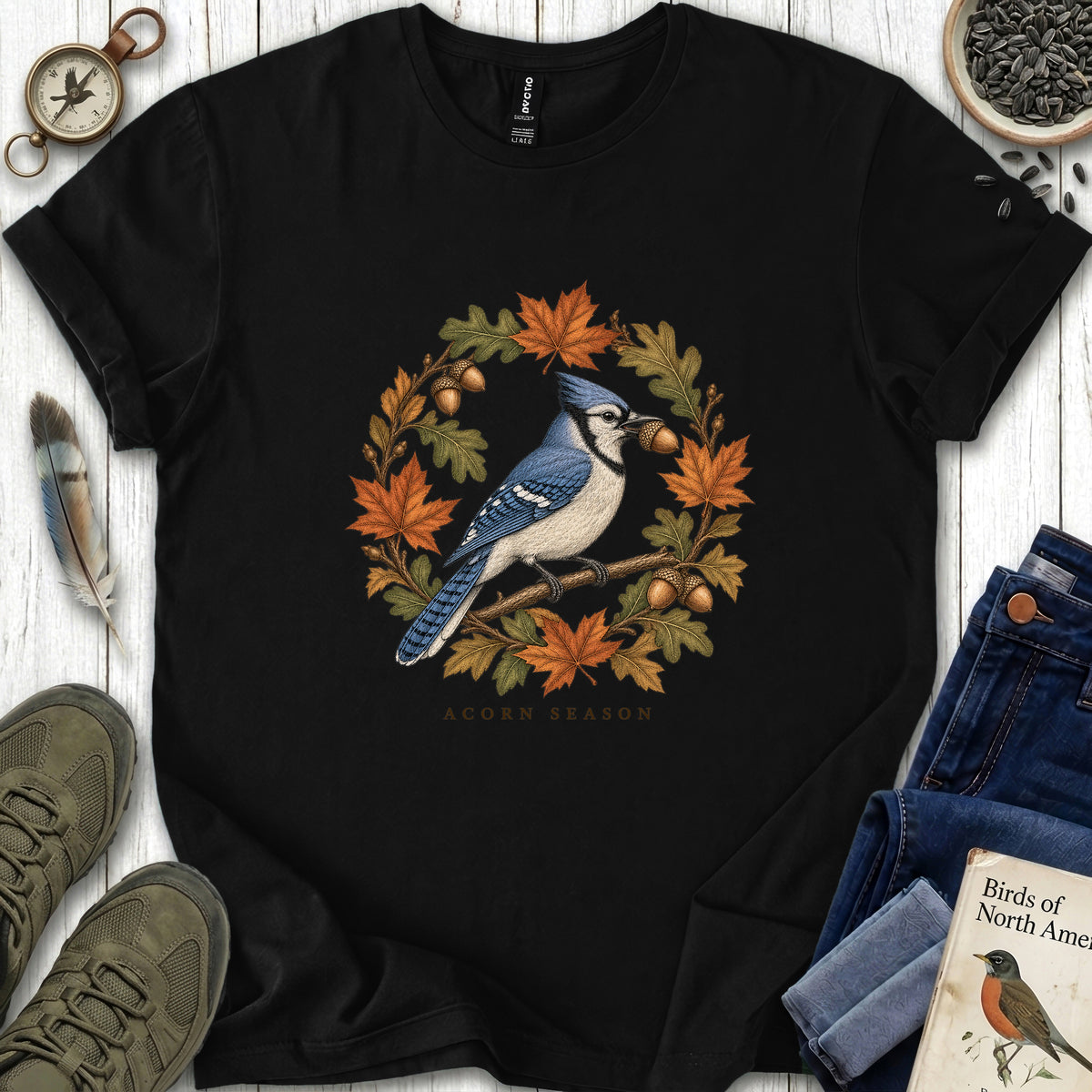 Acorn Season Blue Jay T Shirt
