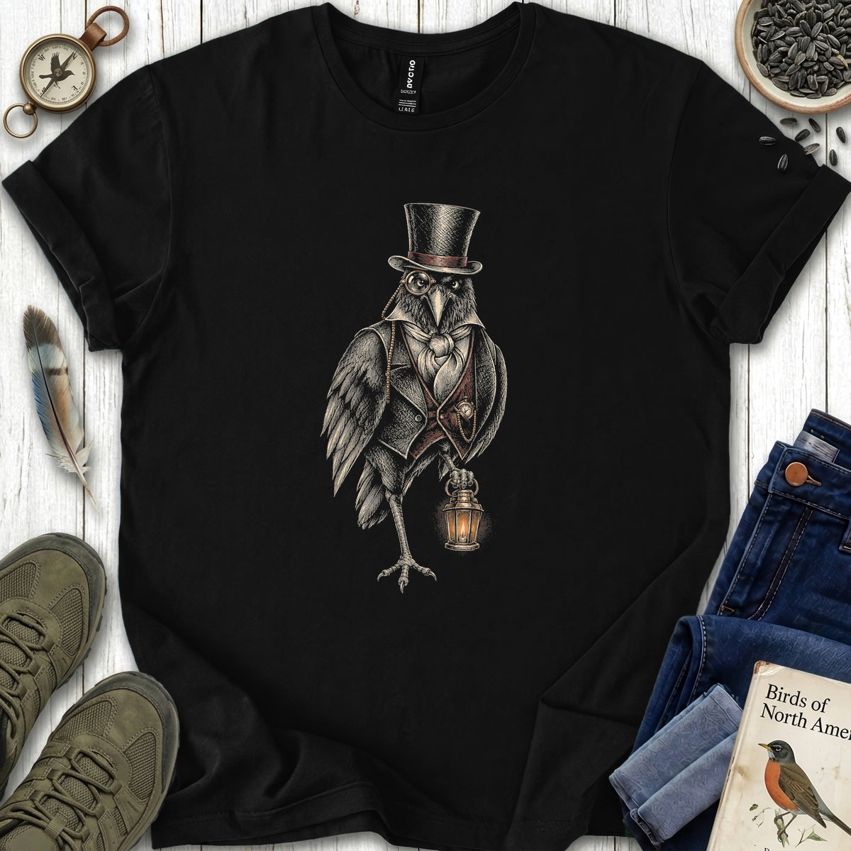 Victorian Raven Lantern T Shirt