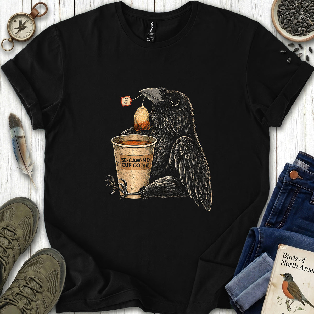 Se-Caw-nd Cup Raven T Shirt