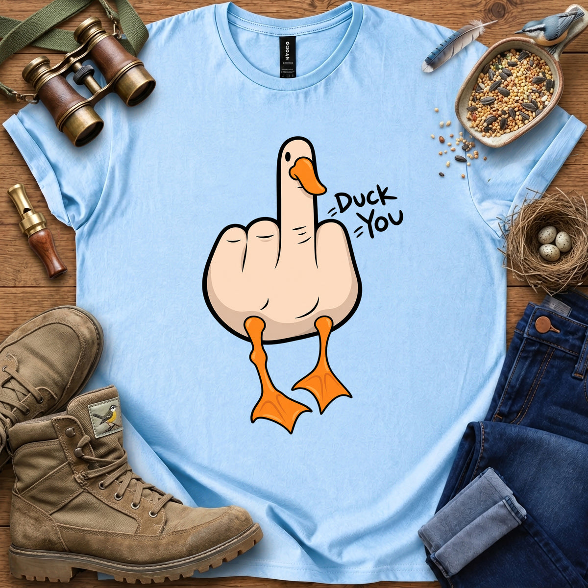 Giving The Bird Duck T Shirt