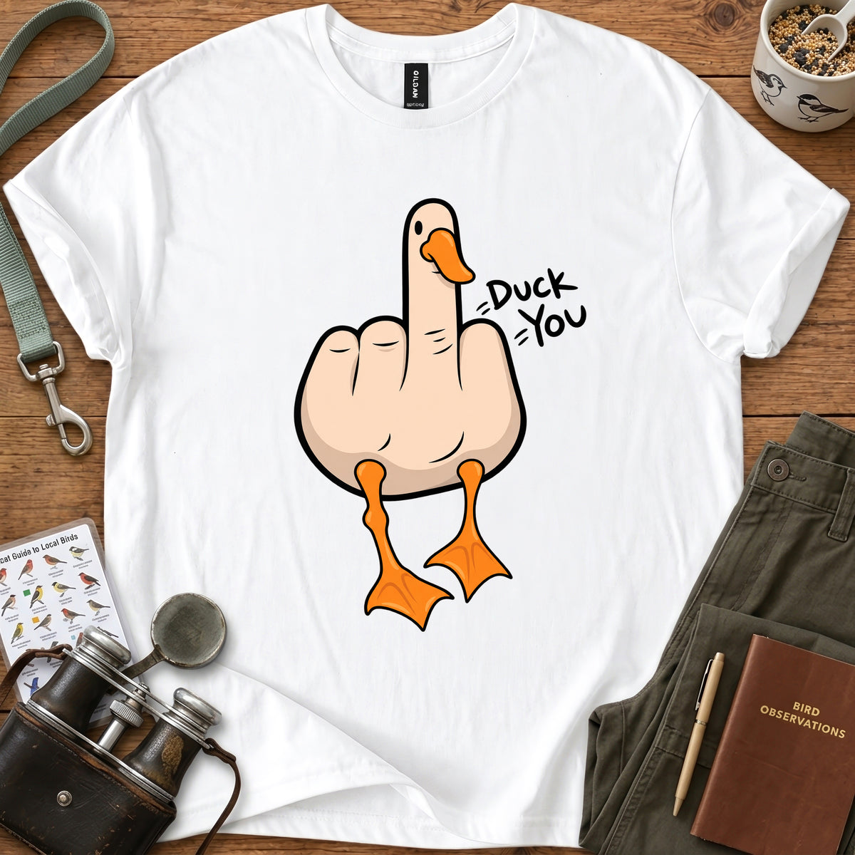 Giving The Bird Duck T Shirt