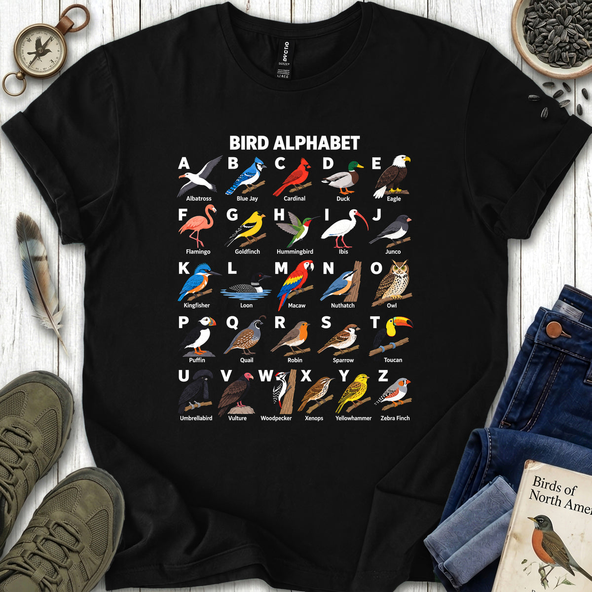 Bird Alphabet T Shirt