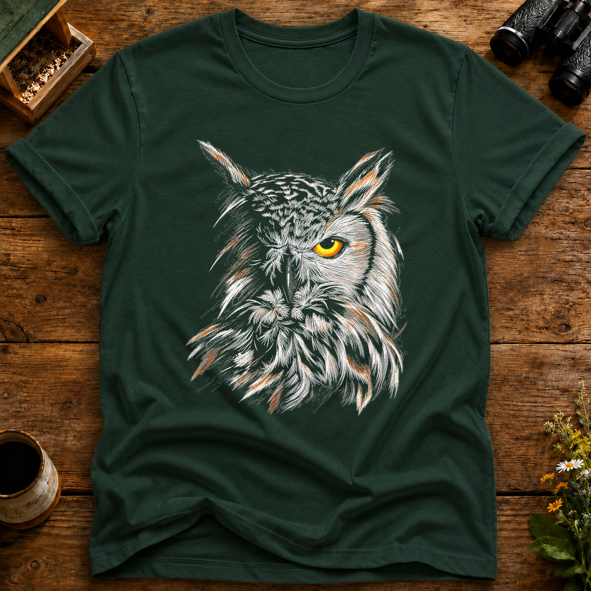 Fierce Gaze Owl T Shirt