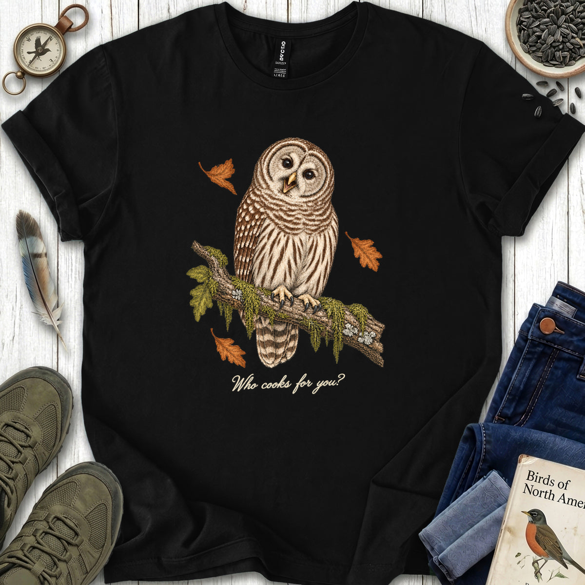 Who Cooks For You Owl T Shirt