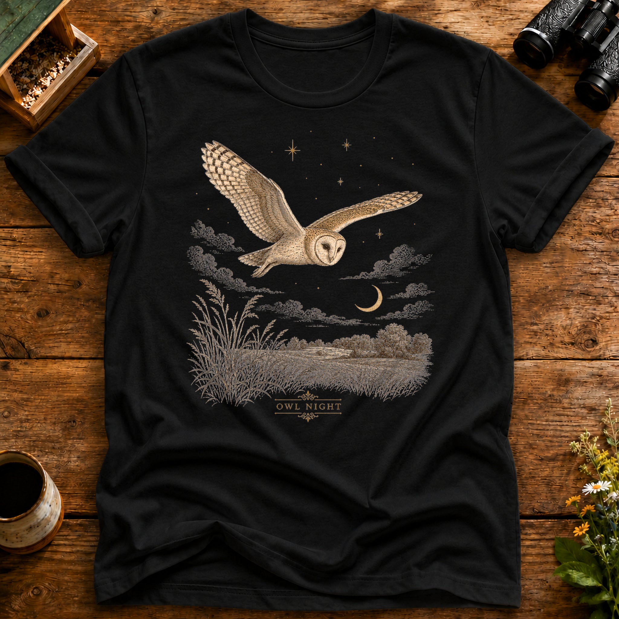 Nocturne Flight Barn Owl T Shirt