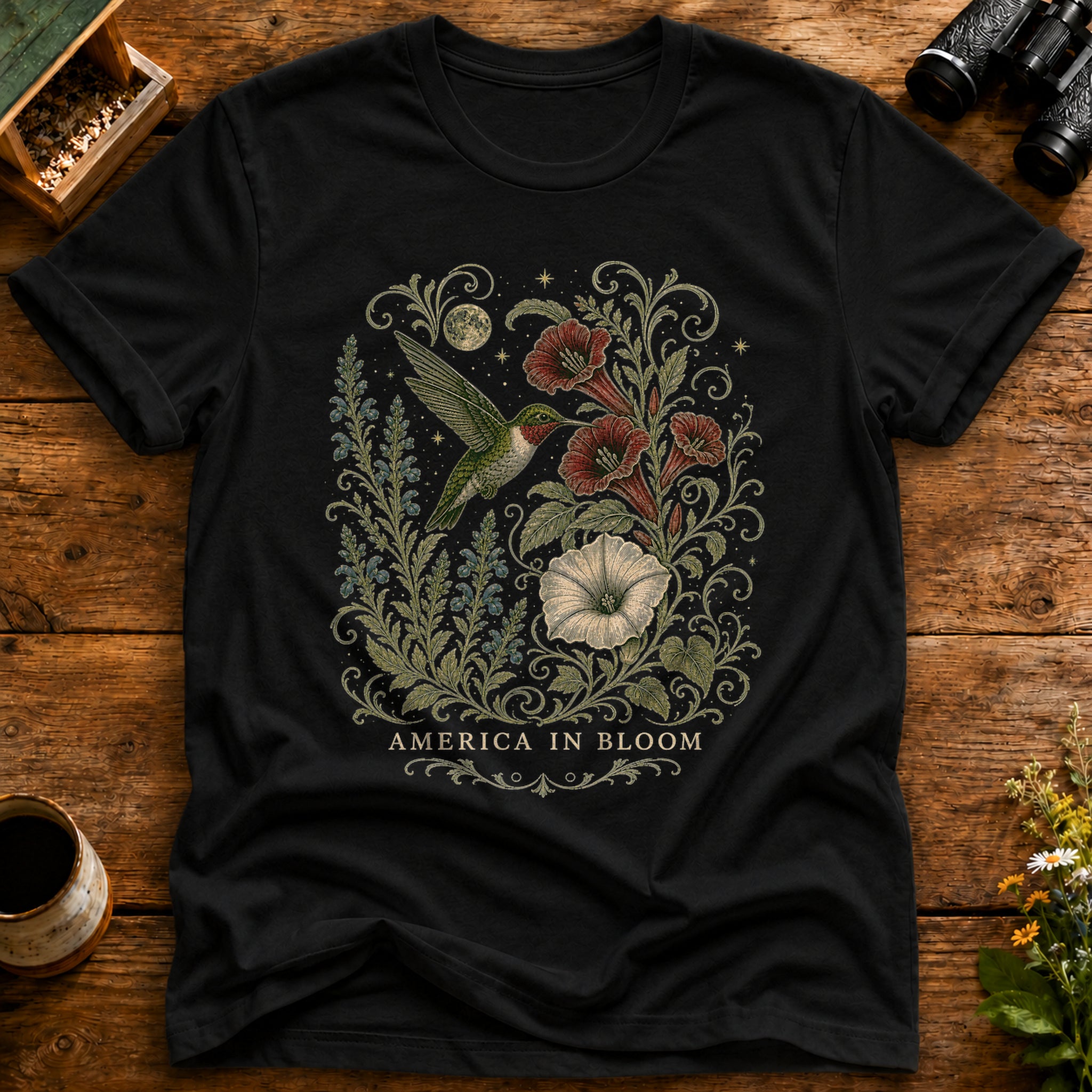 America In Bloom Hummingbird T Shirt