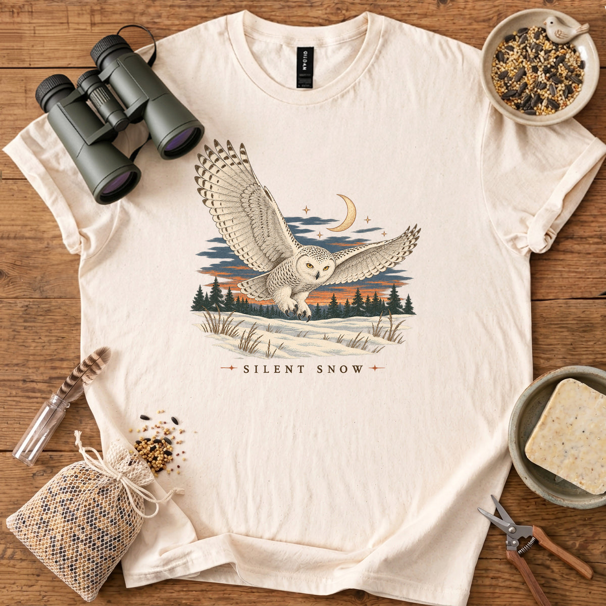 Silent Snow Owl T Shirt