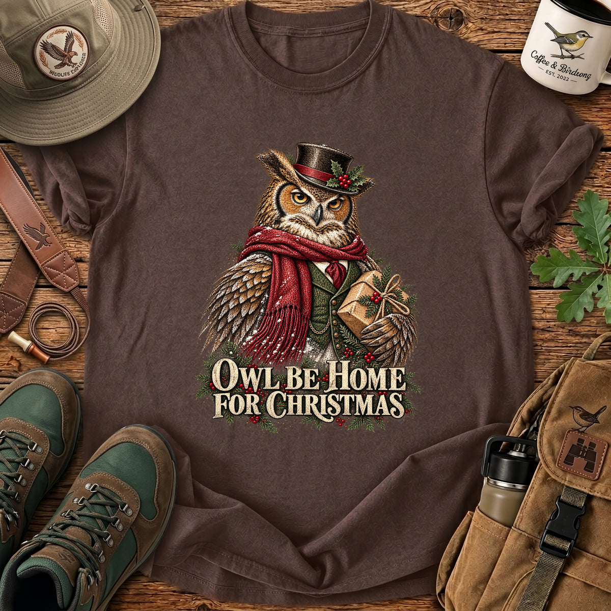 Owl Be Home For Christmas T Shirt