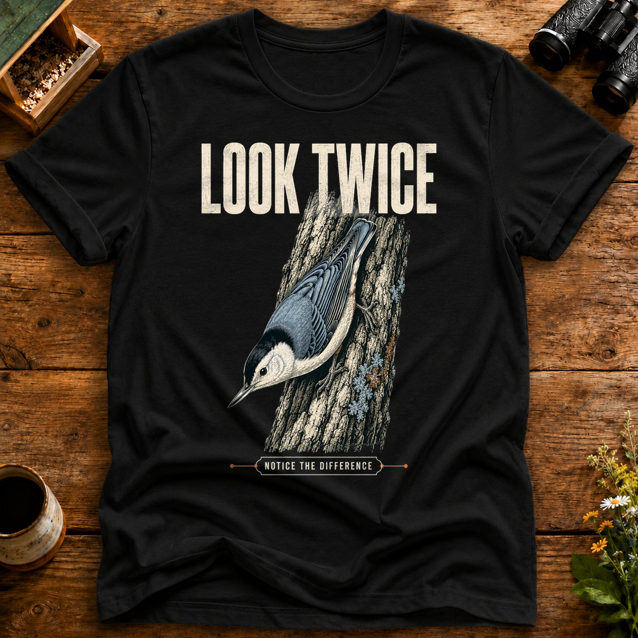 Look Twice Brown Bird T Shirt