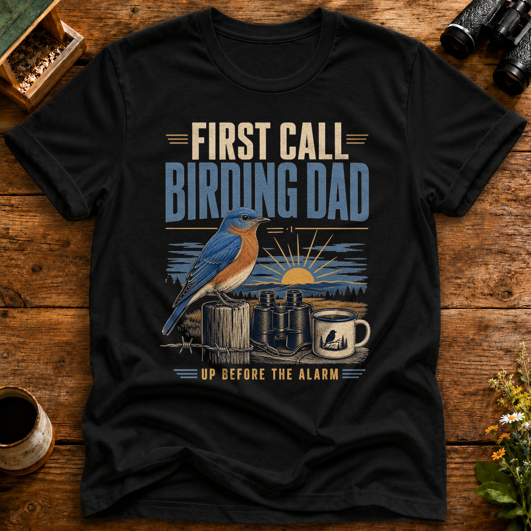 First Call Birding Dad T Shirt