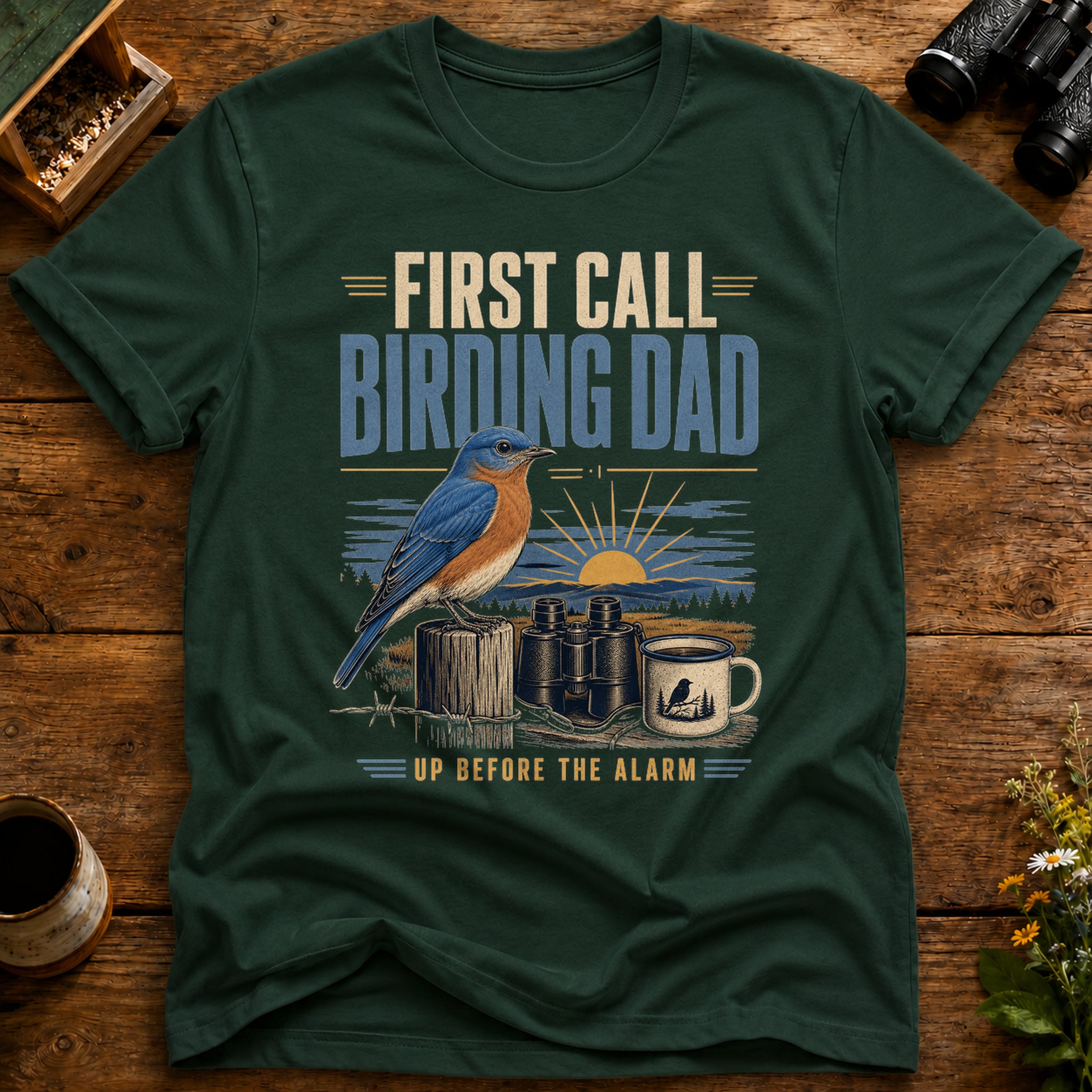 First Call Birding Dad T Shirt