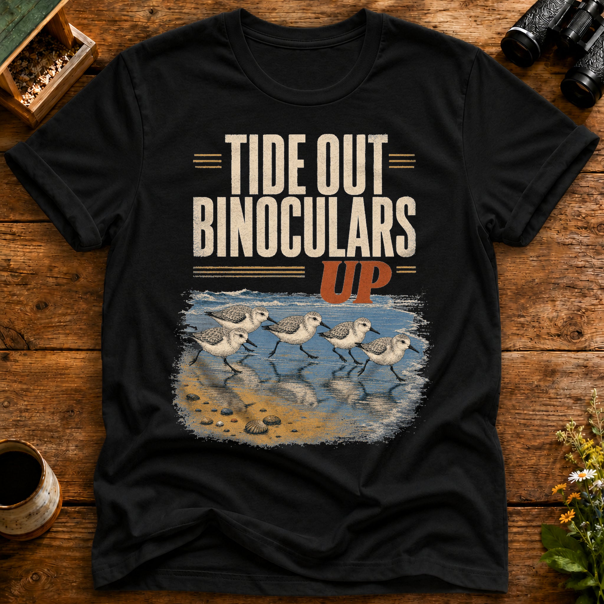 Tide Out Binoculars Up T Shirt